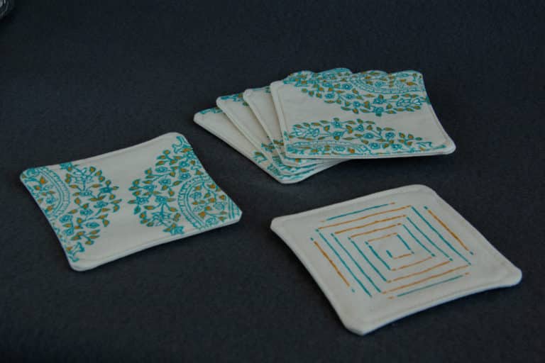 Six coasters with patterns on both sides