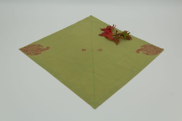 A single napkin with an oak leaf cluster