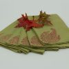 Six folded napkins with an oak leaf cluster